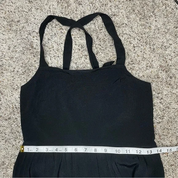 Madewell Smocked Crop Wide Leg Jumpsuit in True Black 2 H1084